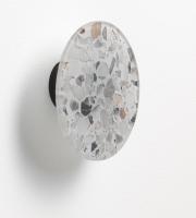 Ronde glazen magneet met muurhanger mix terrazzo 10 cm